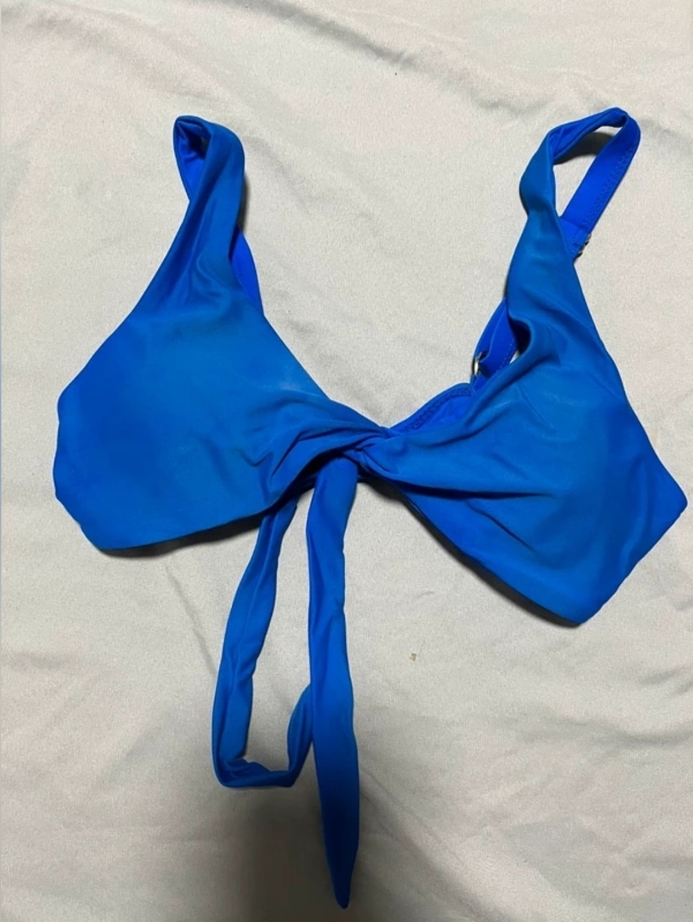 Bright Blue Tie-Front Bikini Top
